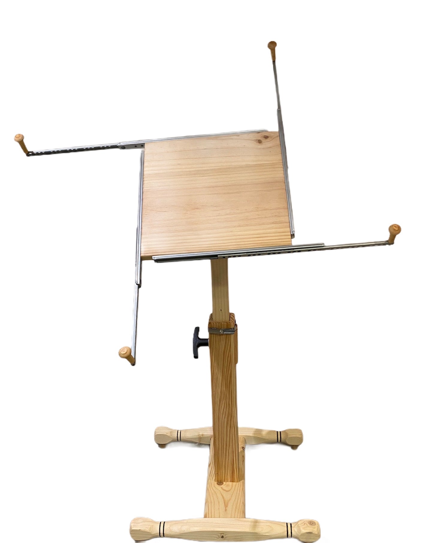 Wooden stand with extendable support