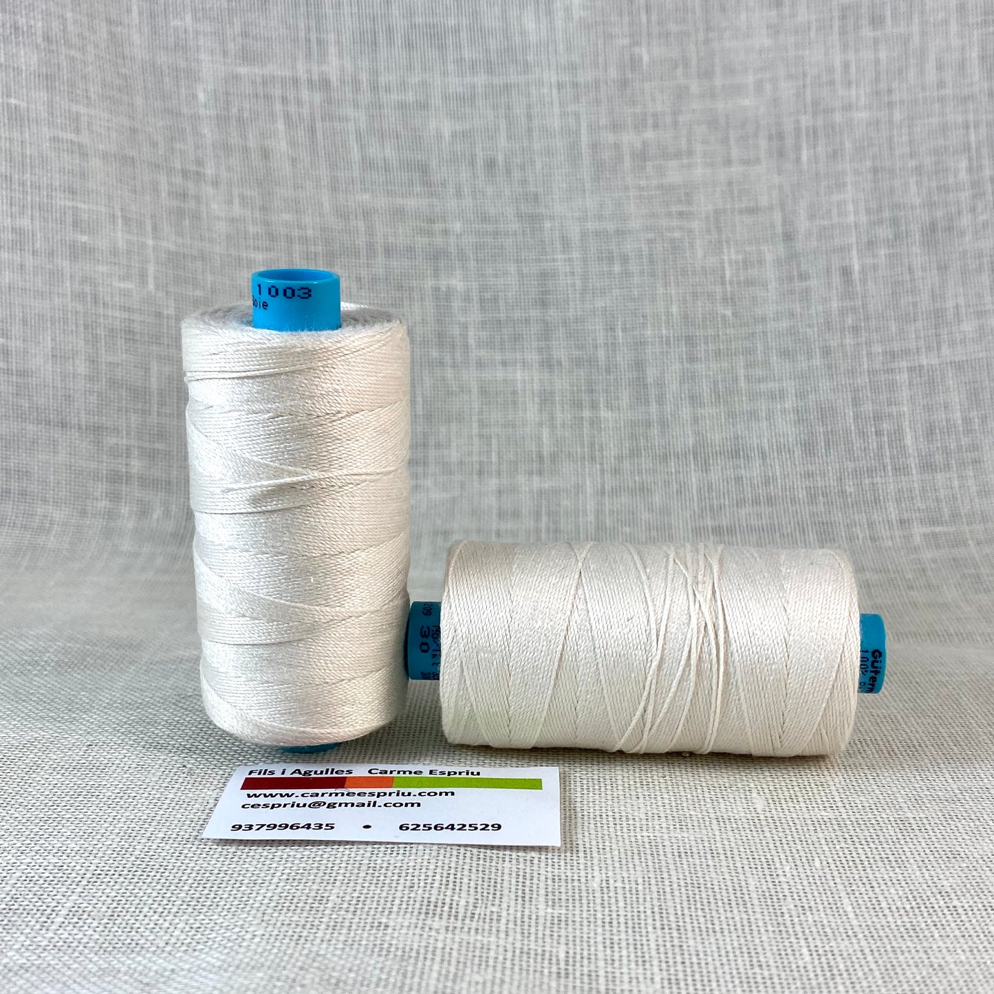 Gütermann fil de seda S-1003 color 800 blanc