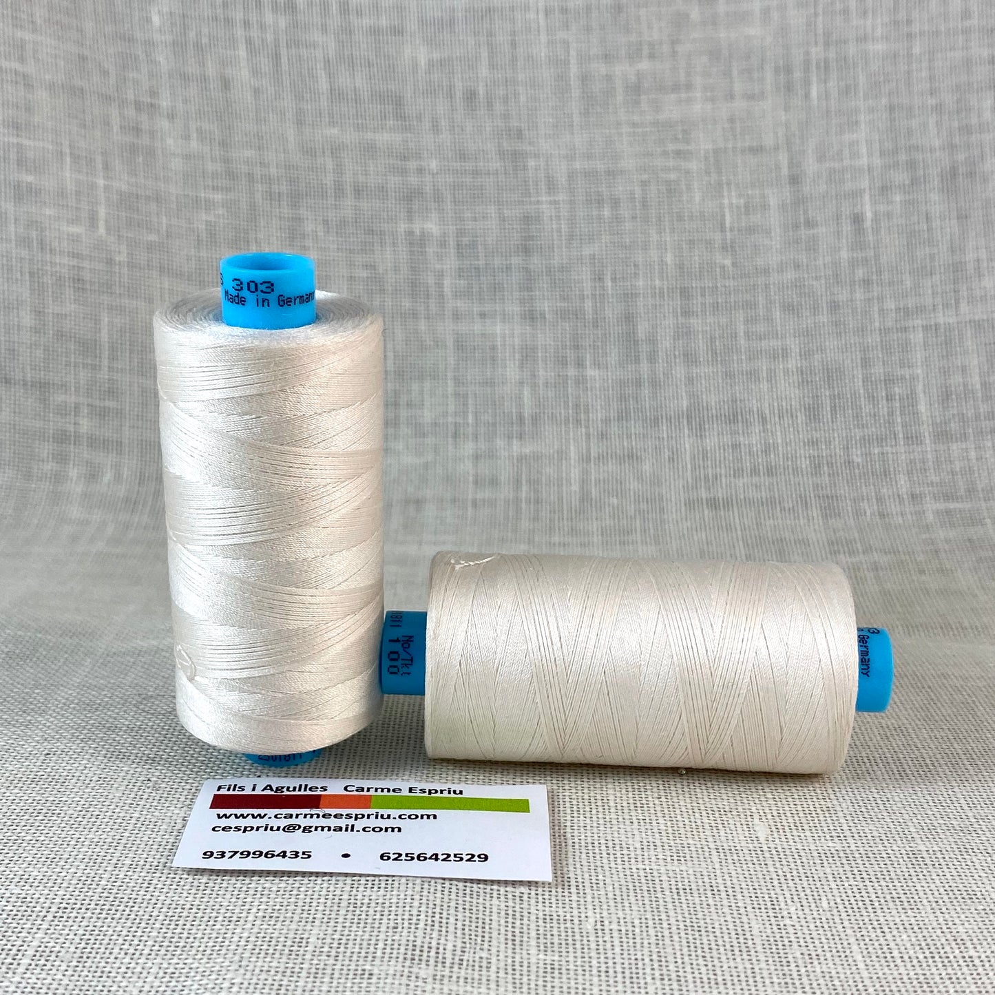 Gütermann fil de seda S-303 color 802 blanc trencat