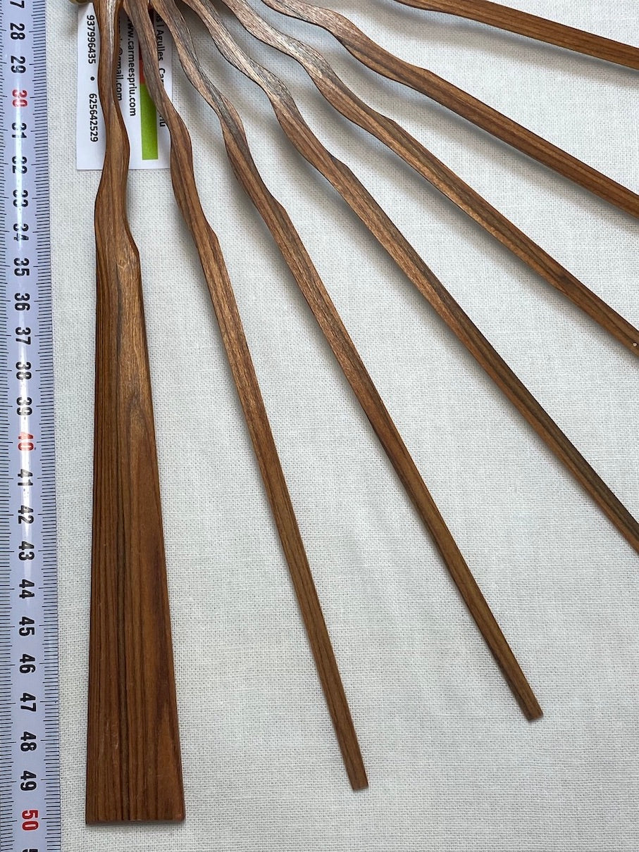 Varillaje Madera Ondas. Abanico Hinojosa. Madera Palosanto