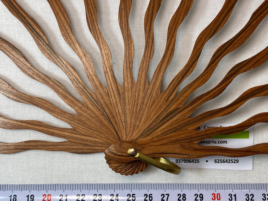 Varillaje Madera Ondas. Abanico Hinojosa. Madera Palosanto