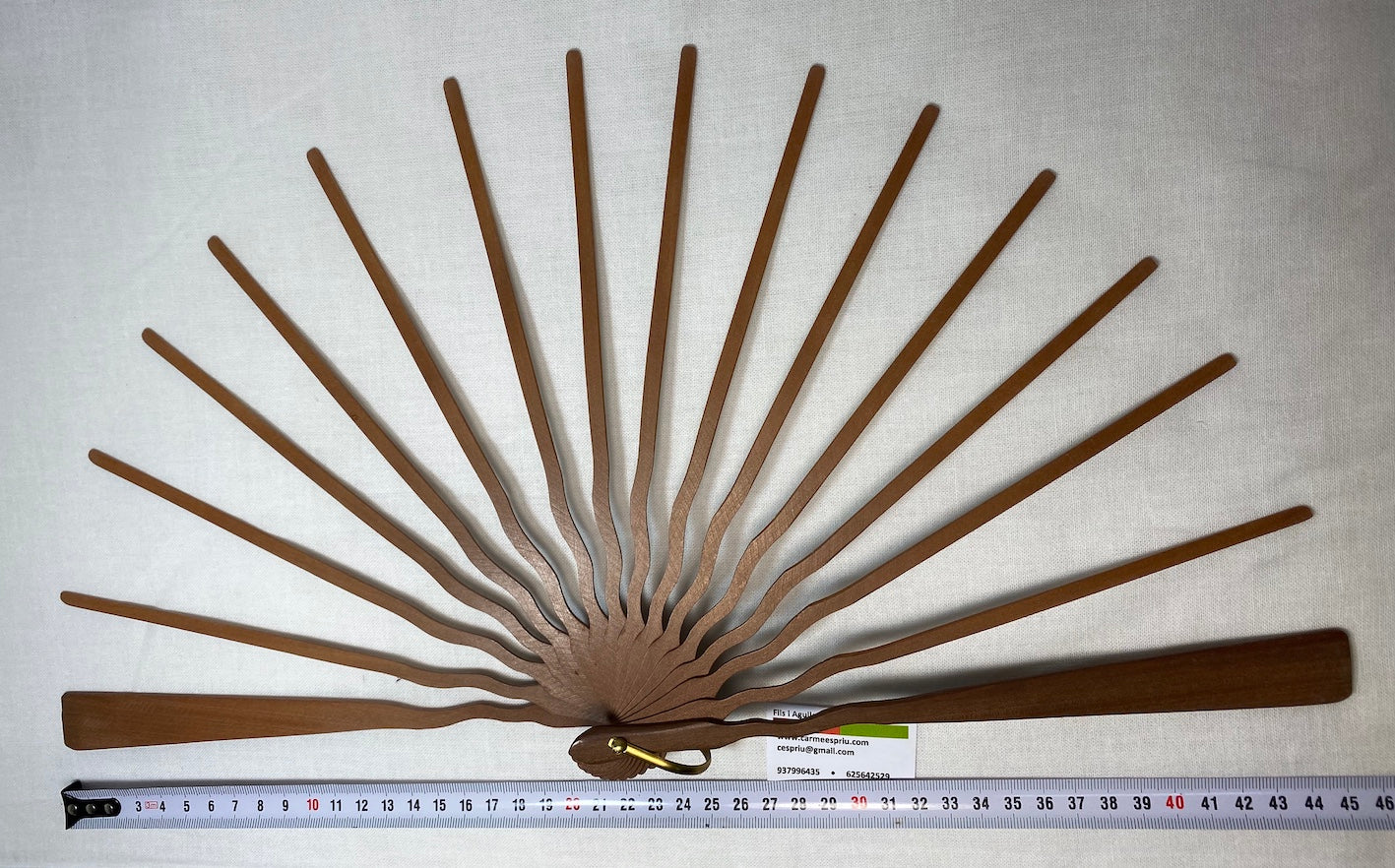 Varillaje Madera Ondas. Abanico Hinojosa. Madera Peral