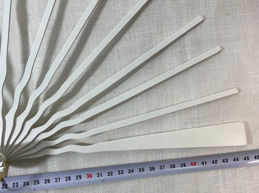 Varillaje Madera Ondas. Abanico Hinojosa. Madera lacada blanco
